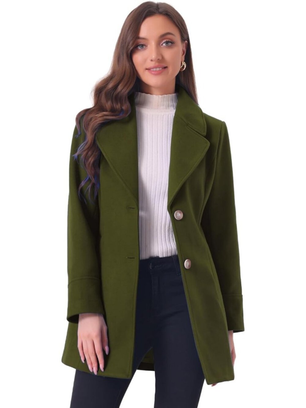 Elegant Women's Overcoat with Shawl Collar, Single Breasted Winter Coat